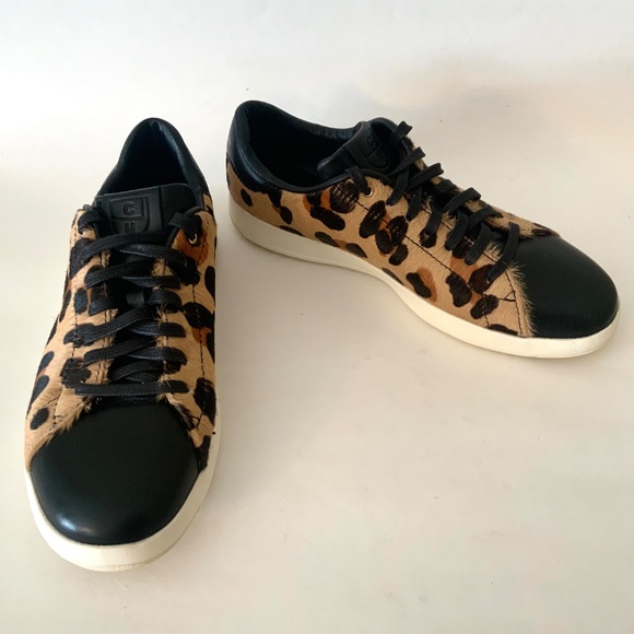 Cole Haan GrandPro tennis sneaker Lace Up Low-Top Leopard Cheetah Animal Print 8 - Picture 8 of 16